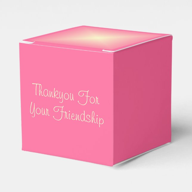 Pink Box mit Cream Star.Thankyou Bevorzugung Box Geschenkschachtel (Vorderseite)