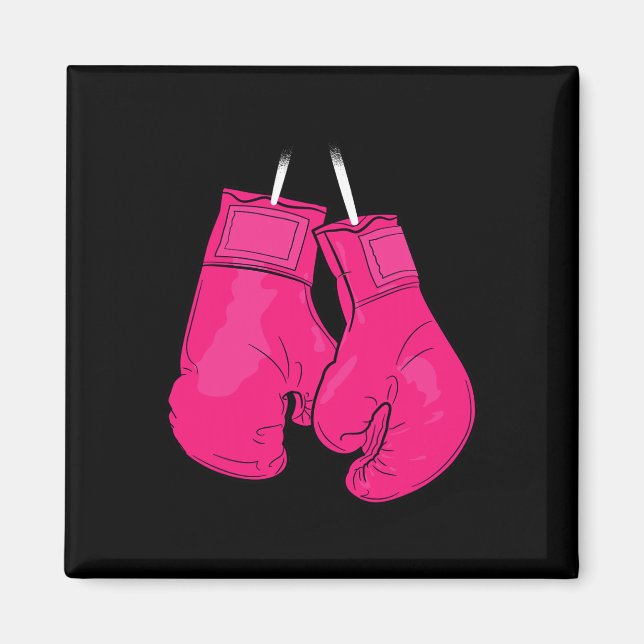Pink Boxing Handschuhe Brustkrebs Bewusstsein Cool Magnet (Vorne)