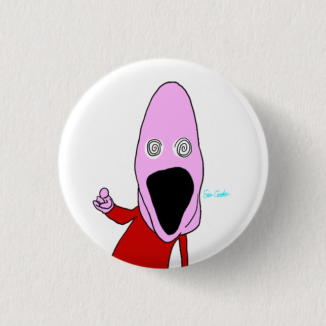Pink brainwashed puppet pointing button (Vorderseite)