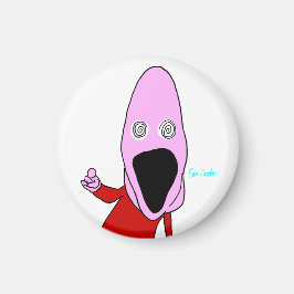 Pink brainwashed puppet pointing magnet