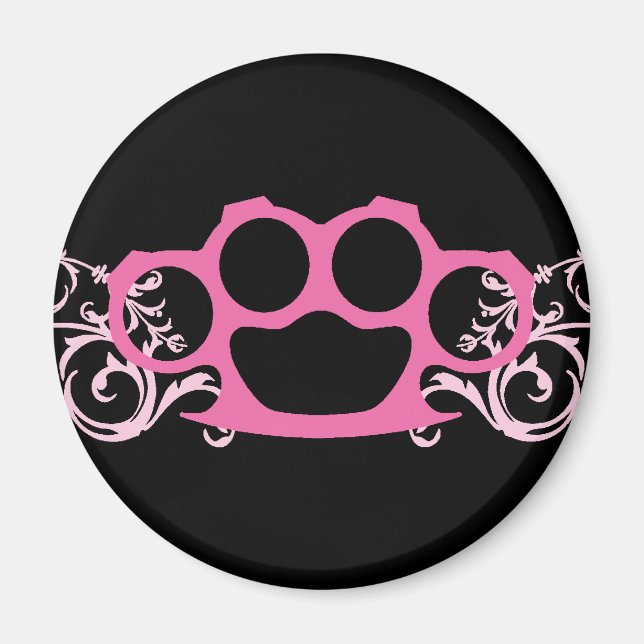Pink Brass Knuckles Magnet (Vorne)