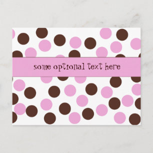 Pink-braune Polka-Punkt-Postkarte, benutzerdefinie Postkarte