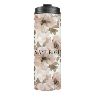 Pink Braune Südwestliche Floral Thermosbecher