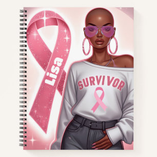 Pink Breast Cancer Awareness Spiral Notebook Notizbuch