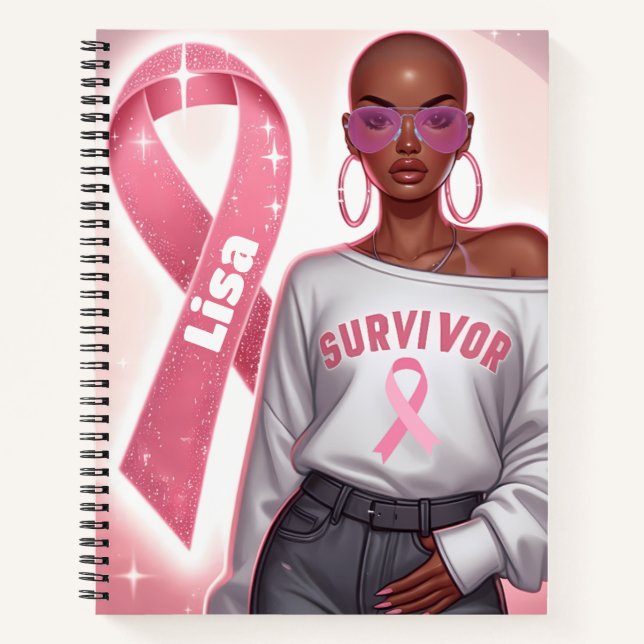 Pink Breast Cancer Awareness Spiral Notebook Notizbuch (Vorderseite)