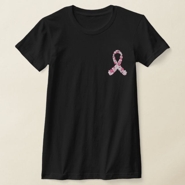 Pink Breast Cancer Blume Ribbon anpassbar Jahr T-Shirt (Ablage )