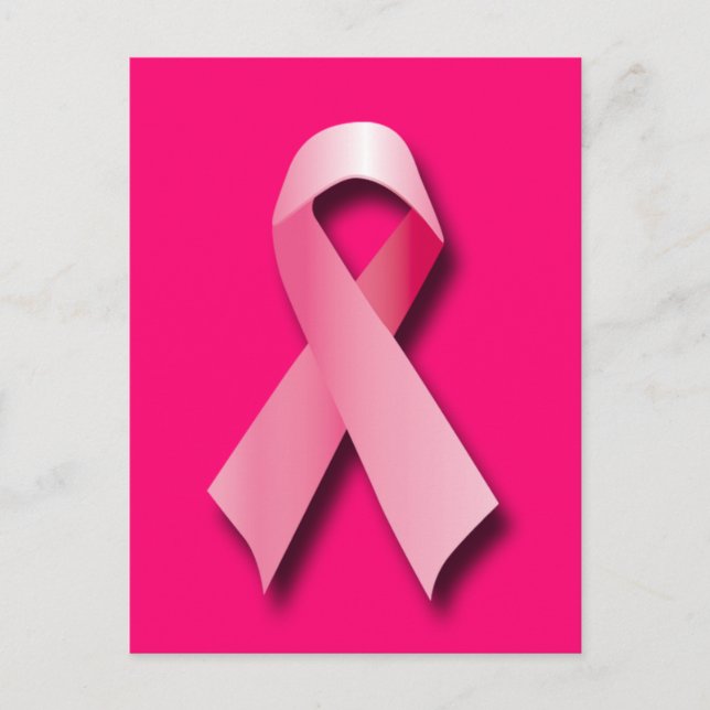 PINK BREAST CANCER RIBBBON POSTKARTE (Vorderseite)