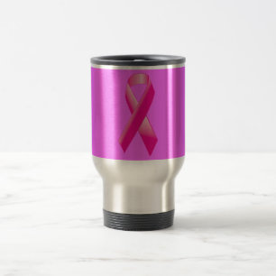 PINK BREAST CANCER SUPPORT RIBBON VERURSACHT FRAUE REISEBECHER