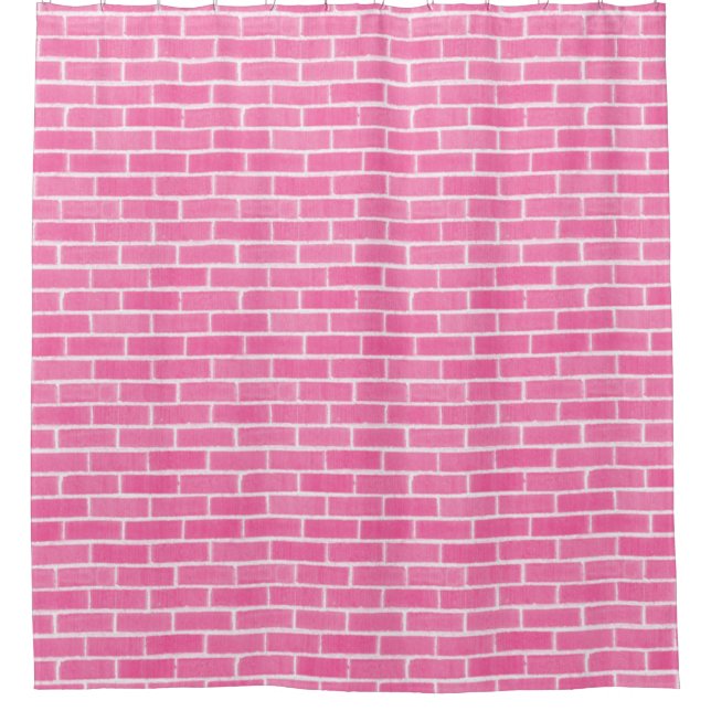Pink Brick Wall Duschvorhang (Vorderseite)