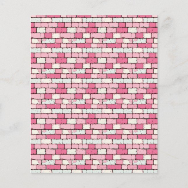 Pink Brick Wall Scrapbook Papier Junk Journal Pape (Vorderseite)