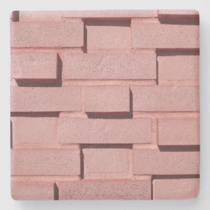 Pink Brick Wall Square Untersetzer