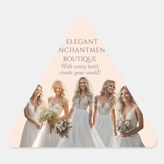 Pink Bridal Bliss Celebrate Love Happiness Wedding Dreieckiger Aufkleber (Vorderseite)