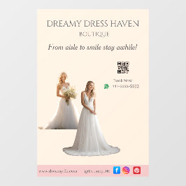 Pink Bridal Bliss Celebrate Love Happiness Wedding Fensteraufkleber