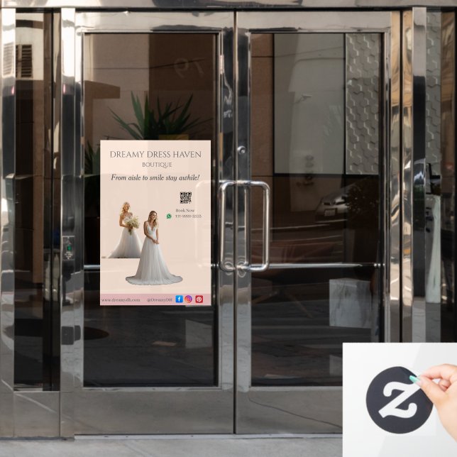 Pink Bridal Bliss Celebrate Love Happiness Wedding Fensteraufkleber (Büro Tür)