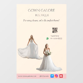 Pink Bridal Bliss Celebrate Love Happiness Wedding Fensteraufkleber