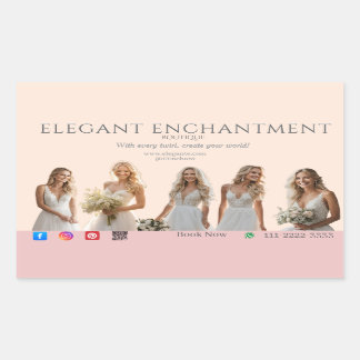 Pink Bridal Bliss Celebrate Love Happiness Wedding Rechteckiger Aufkleber