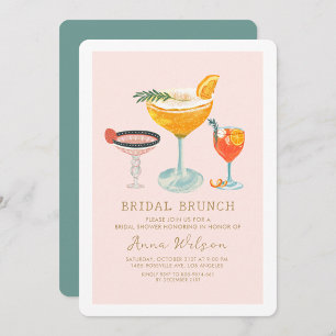 Pink Bridal Brunch Coctails Rosa Brautparty Einladung