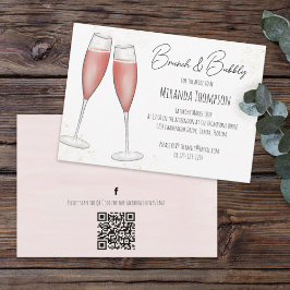 Pink Bridal Brunch Dusche QR Code Social Media Einladung