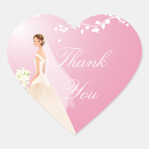 Pink Bride Brautparty Heart Sticker