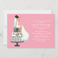 Pink Bride on Wedding Cake