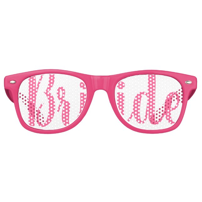 Pink BRIDE Swag Party Brille Partybrille (Vorderseite)