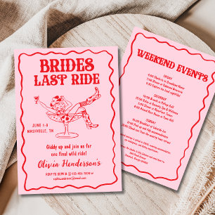 Pink Brides Letzte Junggeselinnen-Abschied Einladung