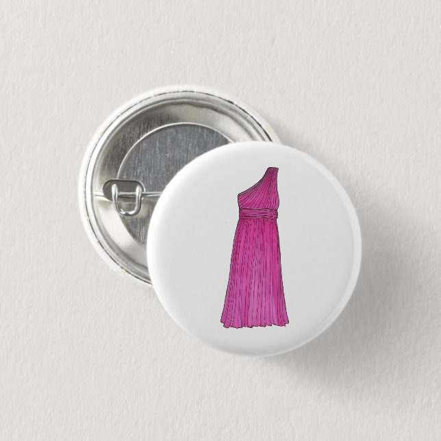 Pink Bridesmaid Bridal Attendant Wedding Party Button (Vorne & Hinten)