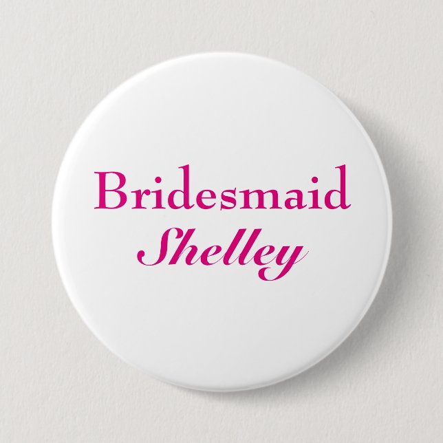 Pink Bridesmaid Button (Vorderseite)