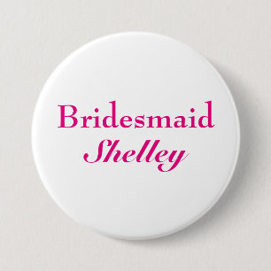 Pink Bridesmaid Button