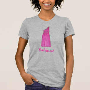 Pink Bridesmaid Dress Wedding Brautparty T - Shirt