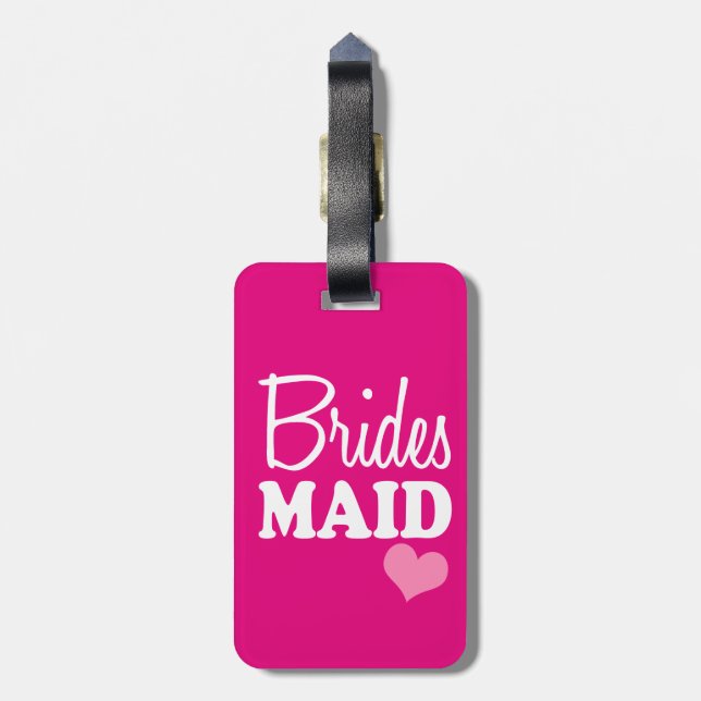 Pink Bridesmaid Gepäckmarke Gepäckanhänger (Rückseite vertikal)