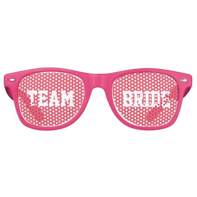 Pink Bridesmaid Team Bride Partybrille (Vorderseite)