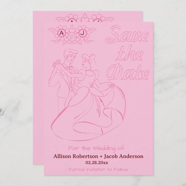 Pink Bright & fett Hochzeit Sichern Sie das Datum Save The Date (Vorne/Hinten)