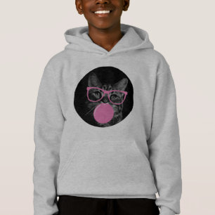 Pink-Brille und Kaugummi Hoodie