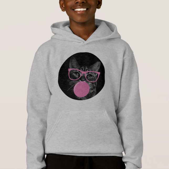 Pink-Brille und Kaugummi Hoodie (Vorderseite)