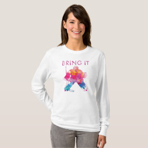 Pink bringen Hockey Goalie Wasserfarbe Frauen T-Shirt