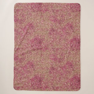Pink Bronze Ombre Sparkle Glitzer Sherpadecke