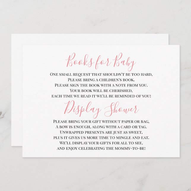 Pink Brown Baby Girl Display Duschkarte Einladung (Vorne/Hinten)