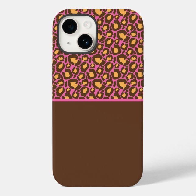 Pink & Brown Cheetah Print Phone Case (Rückseite)