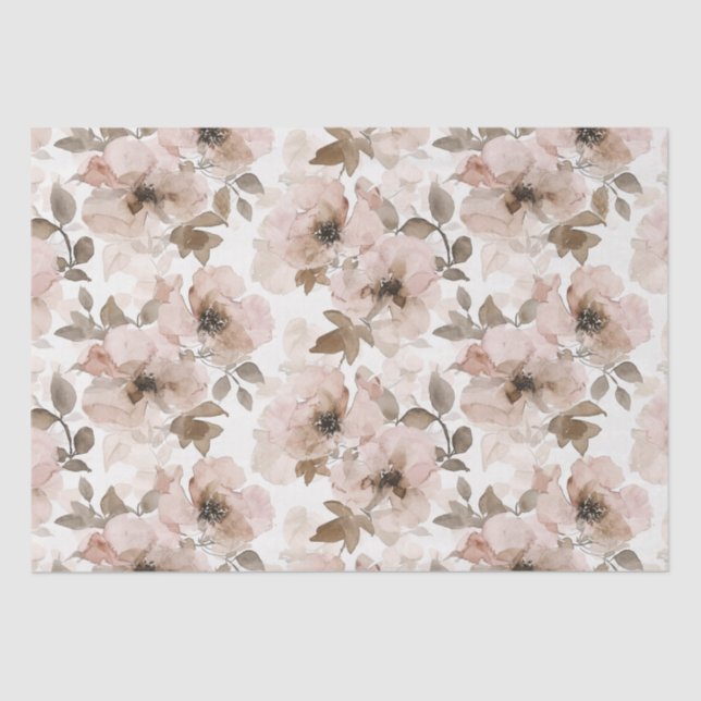 Pink Brown Cowgirl Südwest Floral Seidenpapier (Vorderseite)