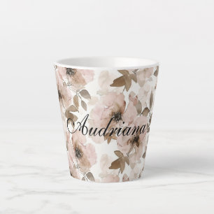 Pink Brown Cowgirl Südwestliche Blumen  Milchtasse