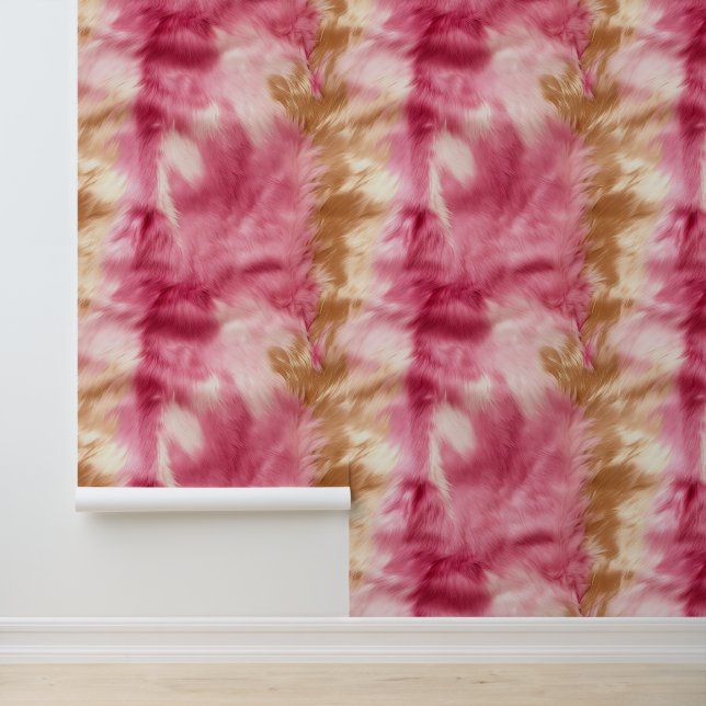 Pink Brown Cream Cowgirl Cowhide Tapete (Anwendung)