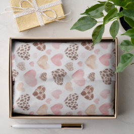 Pink Brown Cream Leopard Tierherzen Geburtstag Seidenpapier