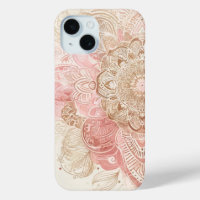 Pink Brown Cream Mandala Bohemisch Boho Mode