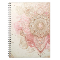 Pink Brown Cream Mandala Bohemisch Boho Mode
