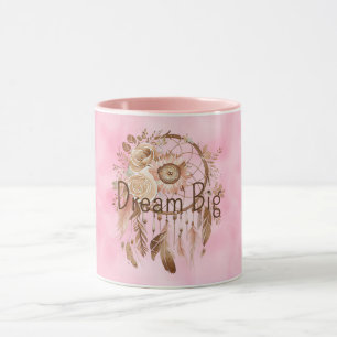 Pink Brown Floral Dream Catcher Tasse