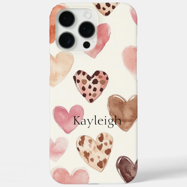 Pink Brown Leopard Druckerhitze Case-Mate iPhone Hülle (Rückseite)