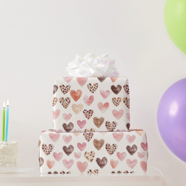 Pink Brown Leopard Druckerhitze Geschenkpapier (Partygeschenke)