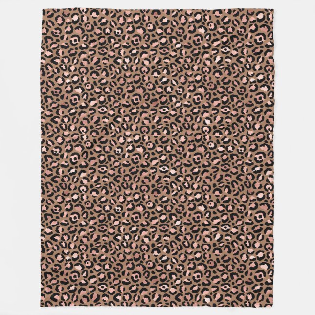 Pink Brown Leopard Fleecedecke (Vorderseite)