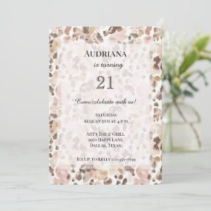 Pink Brown Leopard Geburtstag Einladung